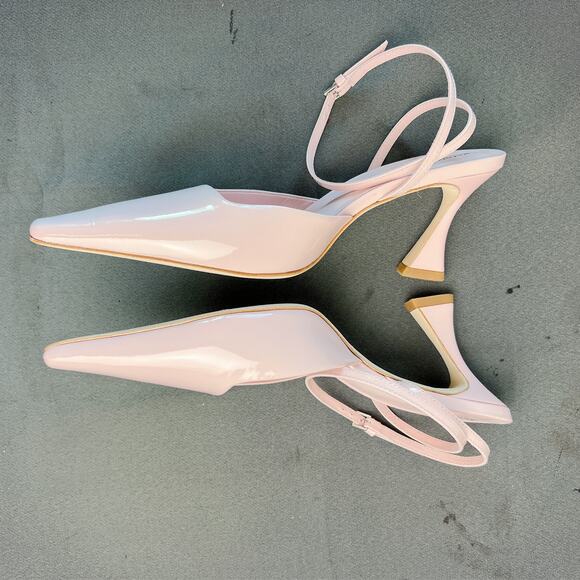 Reformation Natasha Powder Pink Patent Pumps Size 8 - Picture 3 of 5